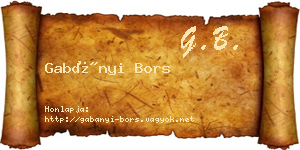 Gabányi Bors névjegykártya